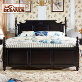 实木床卧室双人床1.8米木板床美式实木家具