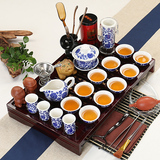 整套茶具特价包邮青花冰裂紫砂茶具实木茶盘