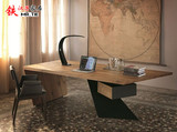 美式个性设计师工作台简约北欧实木办公桌椅