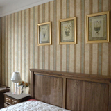 美式复古墙纸环保纯纸怀旧风竖条纹卧室壁纸