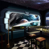 宇宙飞船壁纸科幻星空墙纸餐厅酒店网咖酒吧