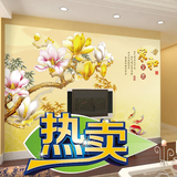 定做中式电视背景墙壁画大型客厅影视墙壁布