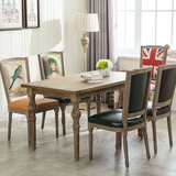 欧式餐桌美式复古小户型 美式实木餐桌书桌