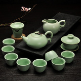 陶瓷汝窑装可养开片茶具整套功夫茶壶茶杯