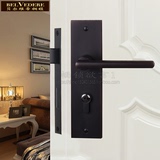 贝尔维帝铜锁简约室内黑色门锁中式纯铜门锁