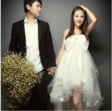 韩版高腰孕妇礼服短款小伴娘服新娘结婚婚