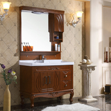 欧式橡木实木浴室柜落地镜柜卫生间洗手台