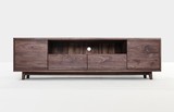 日式实木黑胡桃木电视柜简约现代客厅户型