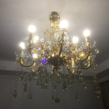 欧式锌合金水晶吊灯别墅复式楼客厅餐厅灯饰