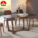 实木大理石餐桌椅组合 北欧简约小户型饭桌