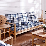 北欧实木布艺沙发原木色日式木沙发组合
