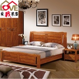 实木床 1.8米双人床 中式高端金丝柚木家具