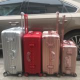 玫瑰金铝框拉杆箱行李箱20寸登机箱旅行箱女