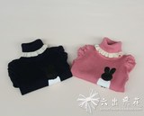 2013年秋冬新款韩版童装小兔高领泡泡袖毛衣