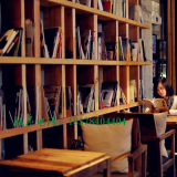 创意书架咖啡厅网咖定制书架老榆木实木书架