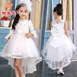 儿童礼服公主裙演出服韩国蓬蓬裙白色花童裙