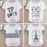 tfboys同款exo衣服夏季韩版学生短款短袖t恤