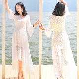 夏新款白色蕾丝连衣裙波西米亚沙滩长裙显瘦