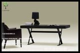 兰书桌写字脑桌黑橡木色书桌办公桌定做家具