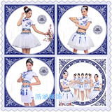 成人青花瓷演出服合唱礼服古典中国风名族服