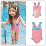 韩国女童泳衣儿童泳装公主佩佩猪宝宝游泳衣