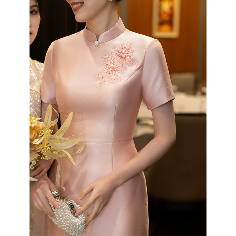 Robe de mariage de maman robe de drapeau Rose noble jeune belle - mère robe de mariage petit homme p...