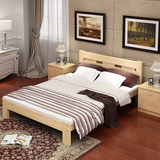 包邮实木双人床松木1米单人床1.2米简易木床