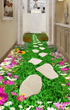 3D地砖卫生间地板地砖客厅立体清新绿色花卉