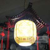 中式吊灯景德镇陶瓷灯古典木艺灯过道灯阳台