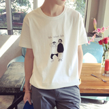 韩男女短袖T恤林弯弯小清新白色大码体恤夏