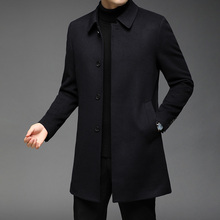 Nizi coat, woolen coat, button decoration coat, medium length coat