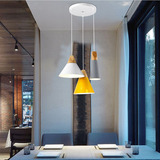 现代简约铝材吊灯餐厅客厅实木彩色吊灯单头