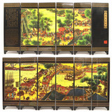 仿古漆器 小屏风摆件中国风特色民间工艺品