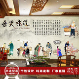 中式美食餐厅壁纸饮食饭店茶楼背景墙纸壁画