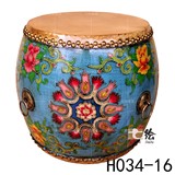 新古典后现代中式手绘彩绘多花式圆墩鼓...