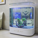 欧式双圆角生态玻璃创意鱼缸水族箱靠墙吧台