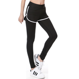 韩版假两件运动裤瑜伽服套装女裤速干健身裤