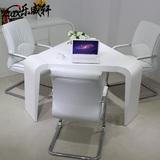 办公家具简约时尚白色烤漆大型会议桌三角桌