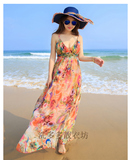 2016高端大牌新款沙滩波西米亚雪纺显瘦长裙