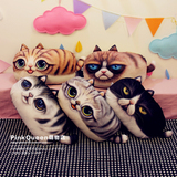 创意卡通可爱3D小猫咪喵星人抱枕沙发靠垫办