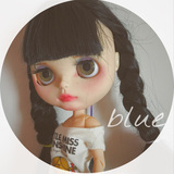 Blythe小布娃娃19关节体日本发丝黑色长直发