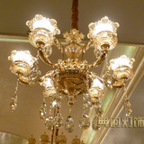 矮层欧式灯 锌合金水晶客厅吊灯 餐厅灯