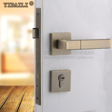 青古铜门锁简约美式室内欧式静音分体门锁