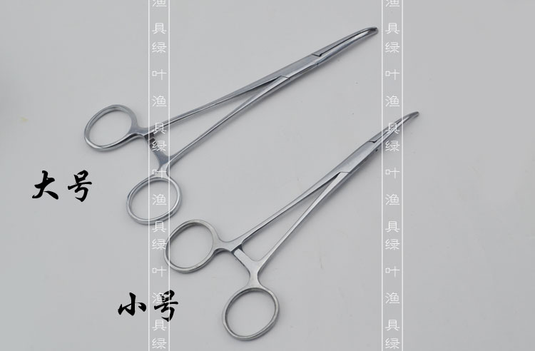 钓鱼用止血钳 大号弯头 不锈钢脱钩器摘钩钳脱钩器