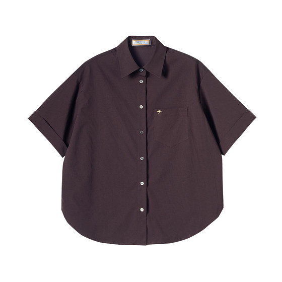 Three vintage anti-wrinkle embroidery loose commuting commuting short-sleeved shirt chic and beautiful shirt for women Three vintage anti-wrinkle embroidery loose commuting commuting short-sleeved shirt chic and beautiful shirt for women