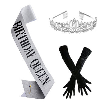 ງານວັນເກີດ dress up ins ins retro photo props birthdayqueen goddess shoulder strap rhinestone crown tiara