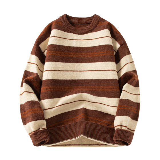 Baoji striped sweater men's winter style lazy round neck casual knit sweater loose outer wear warm knit sweater
Baoji striped sweater men's winter style lazy round neck casual knit sweater loose outer wear warm knit sweater