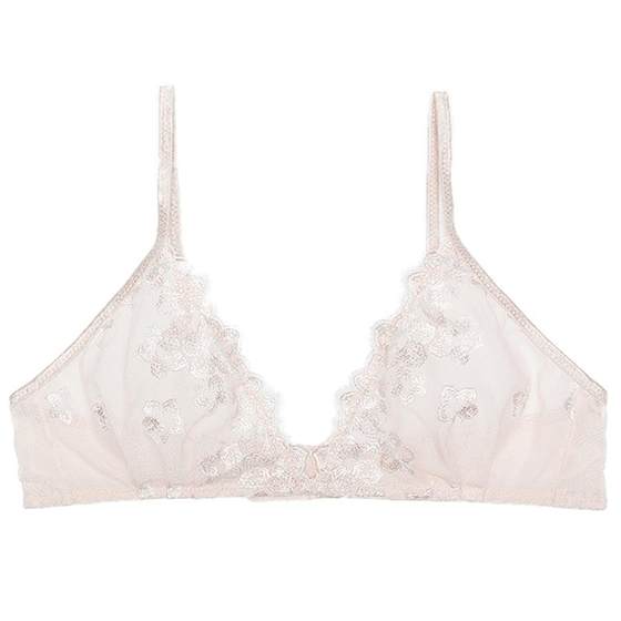 Foley girl French mesh lingerie women's embroidered lace bra sexy small breast without steel ring triangle cup bra Foley girl French mesh lingerie women's embroidered lace bra sexy small breast without steel ring triangle cup bra