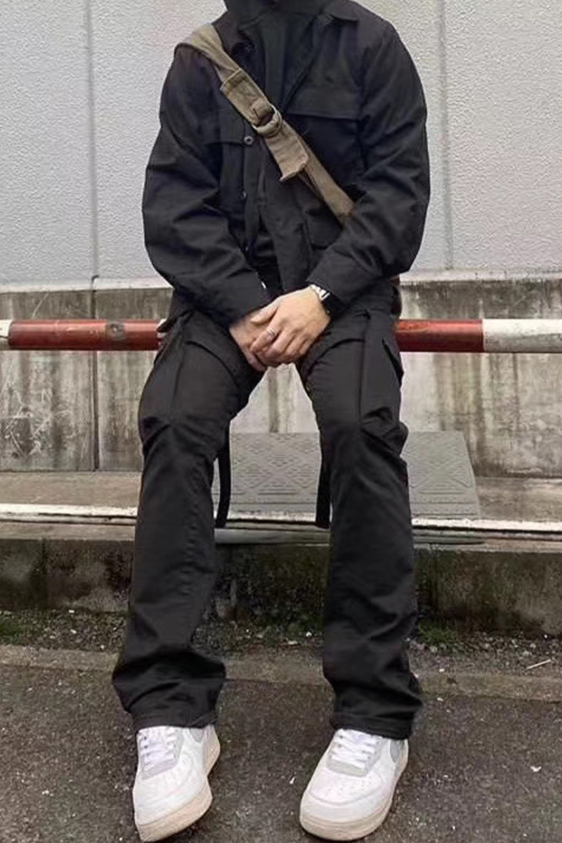 VU JADE KENIJIMA 复古绑带工装裤口袋TRAVIS SCOTT同款休闲长裤