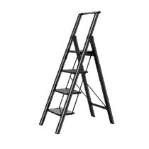 Gemei household ladder folding telescopic herringbone ladder indoor multi-functional thickened aluminum alloy five-step ladder
